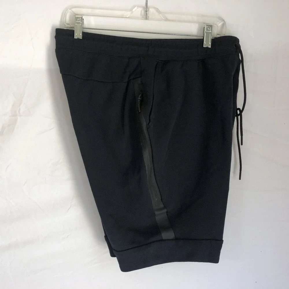 Nike Shorts Mens Large Black Fleece Sweat 9 Inseam Zip Pocket Gym 805160-010